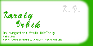 karoly vrbik business card